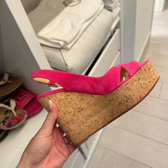 Christian Louboutin Fuchsia Wedge Heels - Picture 9 of 9